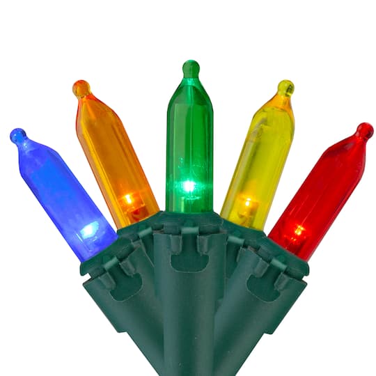 200ct. Multi-Color LED Mini Christmas Lights Set With Green Wire